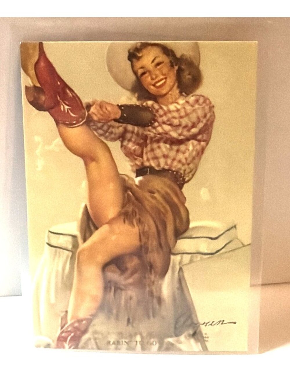 1993 Gil Elvgren Calendar Pinup Art Trading Card Single #36 Rarin To Go Ephemera